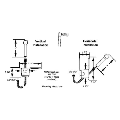 Scandvik Recessed Shower w/6 White Hose - Push-Button [12106P]