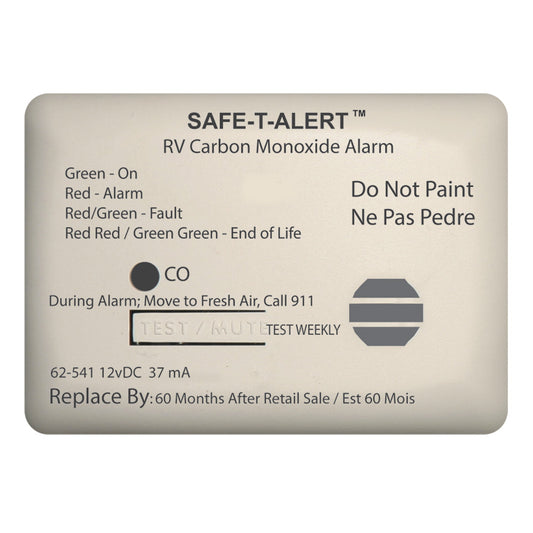 Safe-T-Alert 62 Series Carbon Monoxide Alarm - 12V - RV Surface Mount - White [62-541-WT]