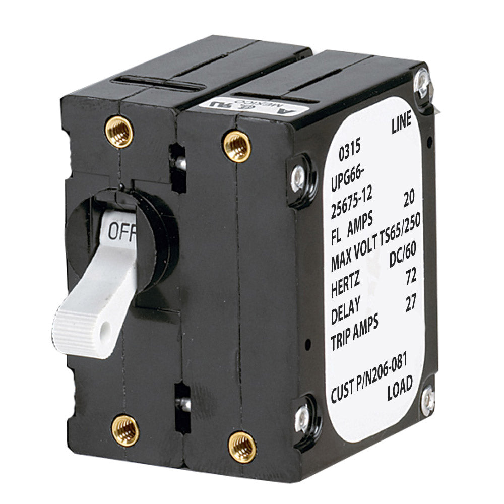 Paneltronics 'A' Frame Magnetic Circuit Breaker - 20 Amps - Double Pole [206-081S]