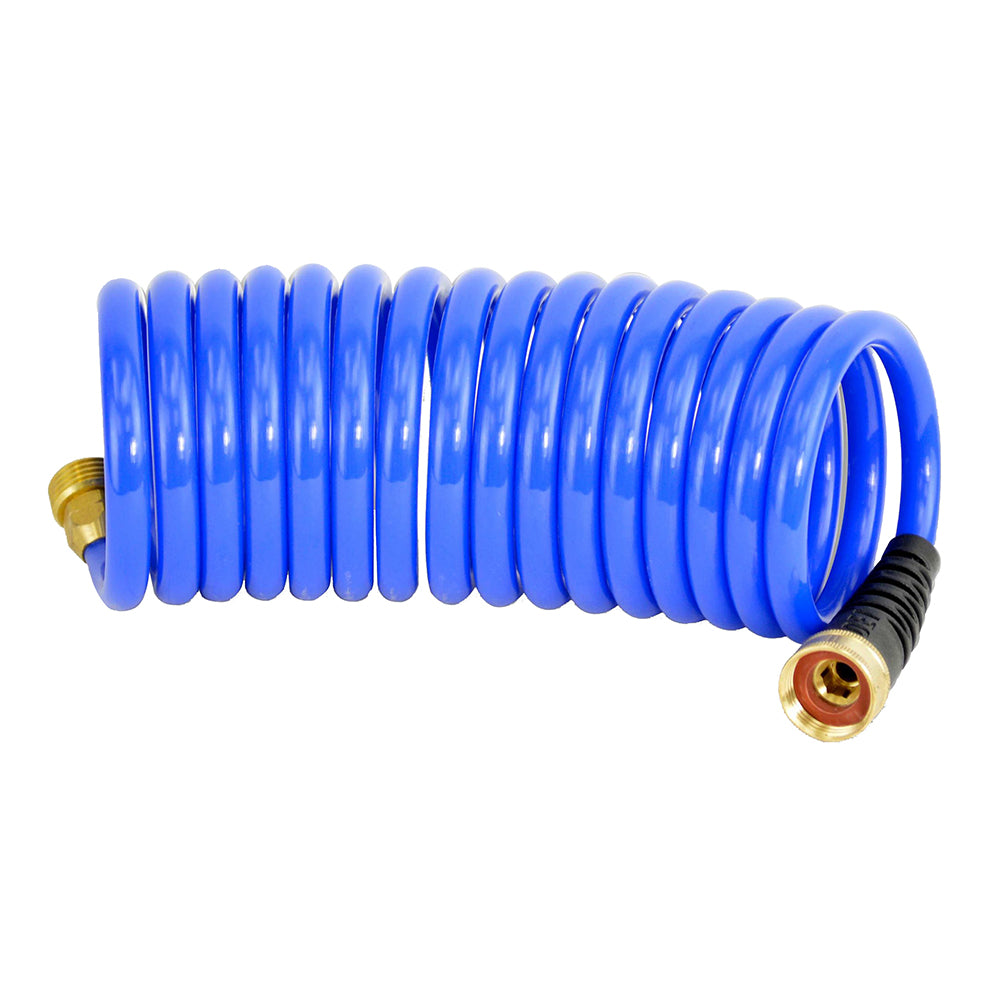 HoseCoil 15' Blue Self Coiling Hose w/Flex Relief [HS1500HP]