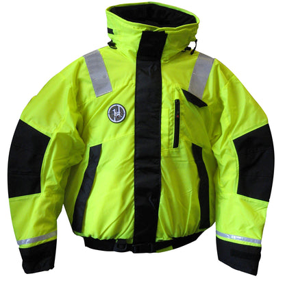 First Watch AB-1100 Flotation Bomber Jacket - Hi-Vis Yellow/Black - Large [AB-1100-HV-L]