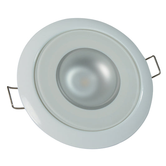 Lumitec Mirage - Flush Mount Down Light - Glass Finish/White Bezel - 3-Color Red/Blue Non-Dimming w/White Dimming [113128]