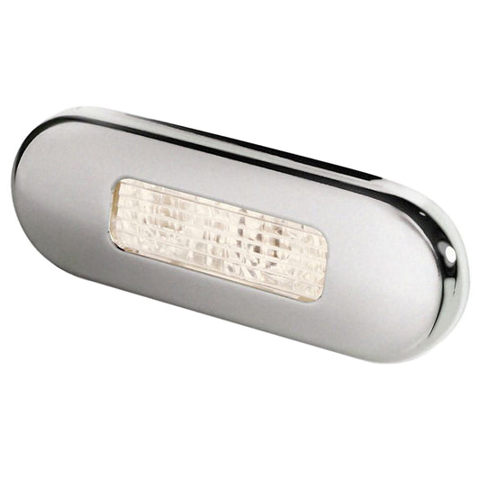 Hella Marine Surface Mount Oblong LED Courtesy Lamp - Warm White LED - Stainless Steel Bezel [980869401]