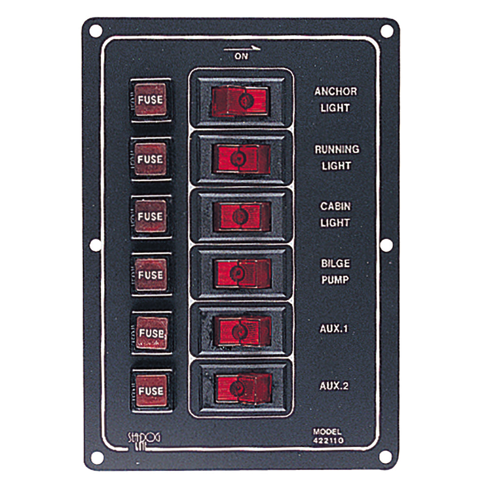 Sea-Dog Aluminum Switch Panel Vertical - 6 Switch [422110-1]