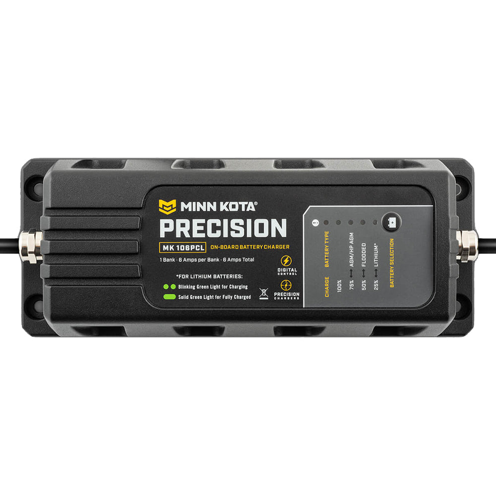 Minn Kota On-Board Precision Charger MK-106 PCL 1 Bank x 6 AMP LI Optimized Charger [1831061]