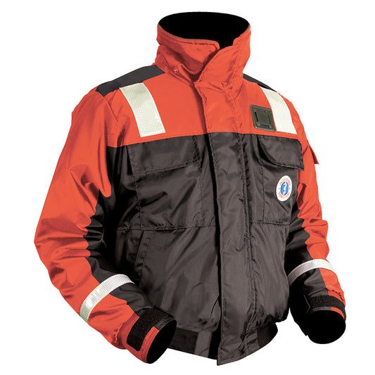 Mustang Classic Flotation Bomber Jacket w/Reflective Tape - Orange/Black - Medium [MJ6214T1-33-M-206]