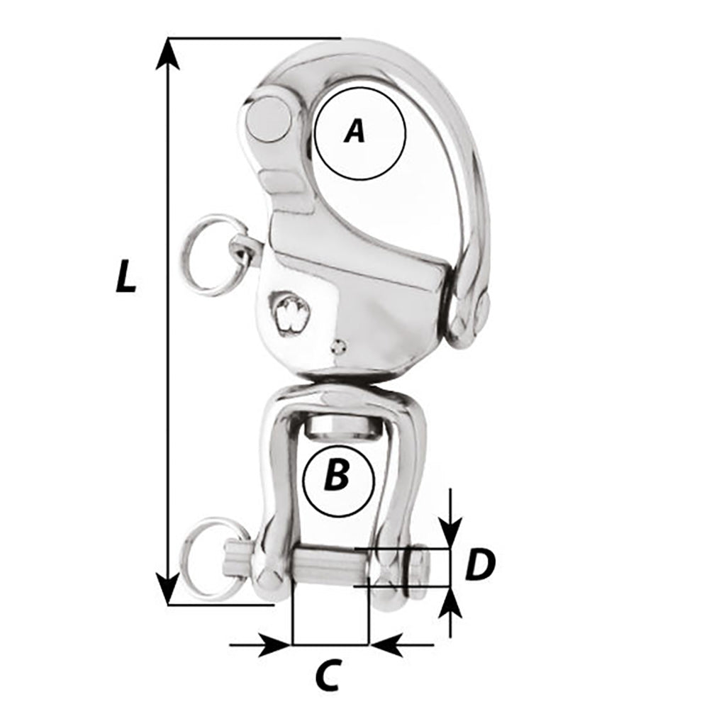 Wichard HR Snap Shackle With Clevis Pin Swivel - 120mm Length - 4-23/32" [02478]